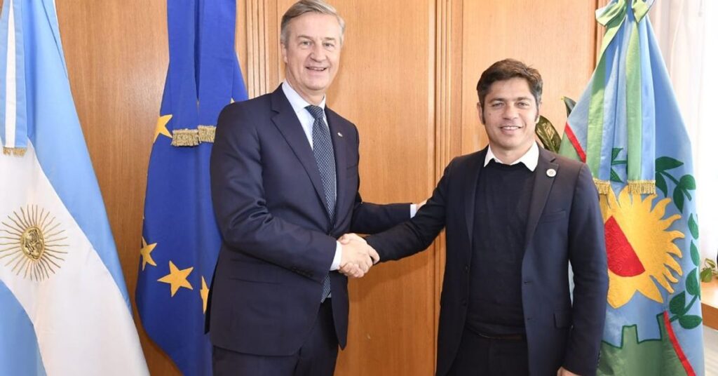 Kicillof se reunió con el embajador de la Unión Europea en La Plata