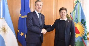 Kicillof se reunió con el embajador de la Unión Europea en La Plata